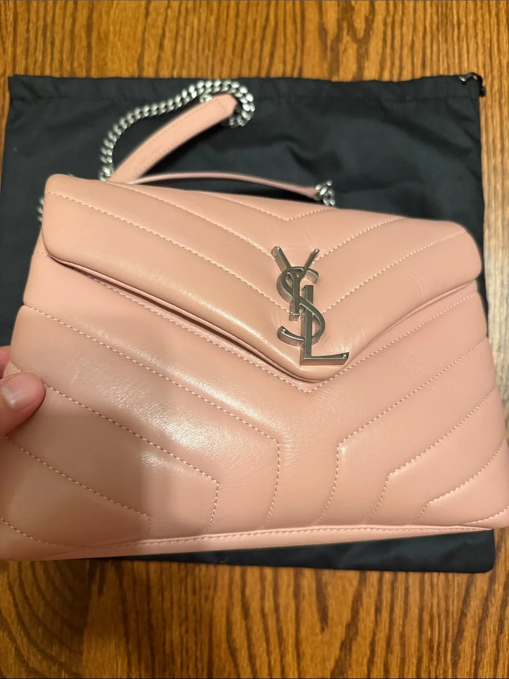 Pink Chevron Quilted Leather Shoulder Bag